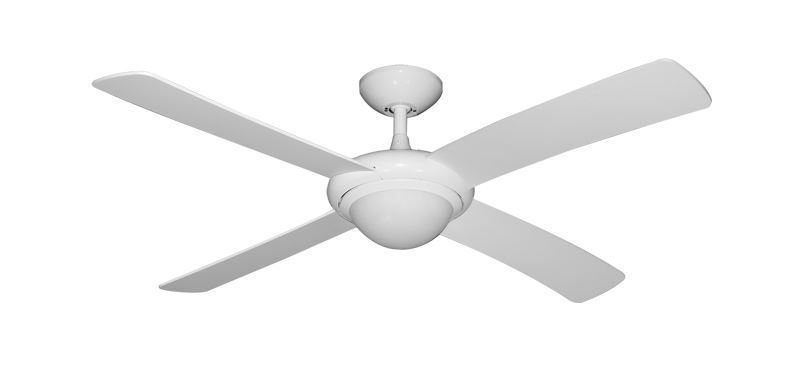 52" Luna Indoor Outdoor Ceiling Fan and Light in Pure White with Remote Control